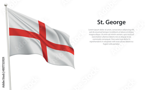 Saint George Flag Waving on a White Background
