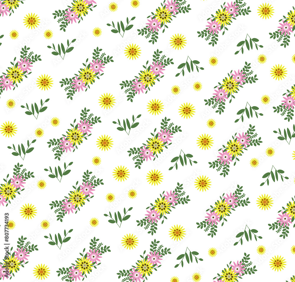 Fototapeta premium Pattern with simple pretty small flower