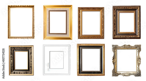 Set of different frames PNG transparent background