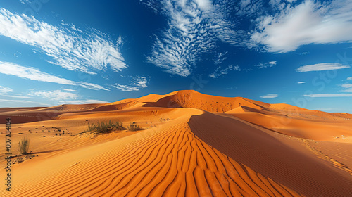 Landscape of desert with blue sky background. © BoszyArtis