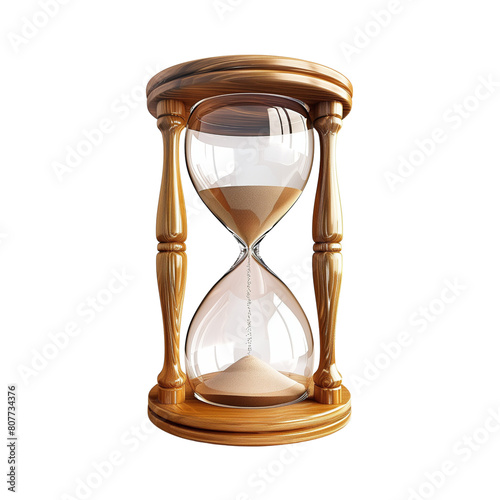 Tradisional Sand hourglass isolated on transparent a background photo