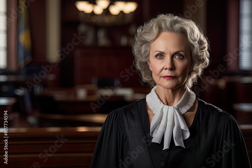 Portrait of a judge in a courtroom