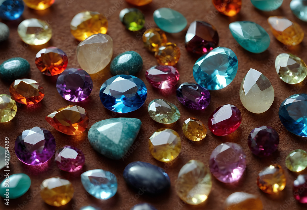 a bunch of gemstones are on display in a room. a bunch of gemstones are on display in a room.