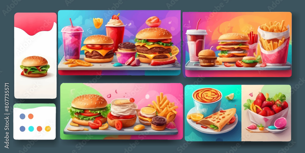 All Fast Food collection set, isolated on white background. Fried chicken, fries, pizza, sandwich, chicken nuggets, eggs and bacon, shawarma, prawns. Junk food of Fast Food set. Closeup of fast foods. All Fast Food collection set, isolated on white background. Fried chicken, fries, pizza, sandwich, chicken nuggets, eggs and bacon, shawarma, prawns. Junk food of Fast Food set. Closeup of fast foods.