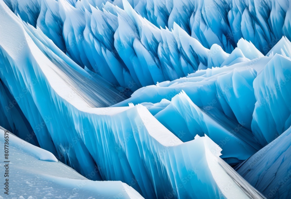 Obraz premium illustration, abstract glacier capturing intricate colors glacial ice, beauty, patterns, textures, frozen, nature, landscape, environment, cold, blue