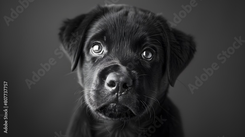 a cute black puppy dog © Davy