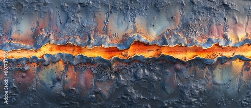 Time-lapse simulation of rust formation on iron under humidity photo