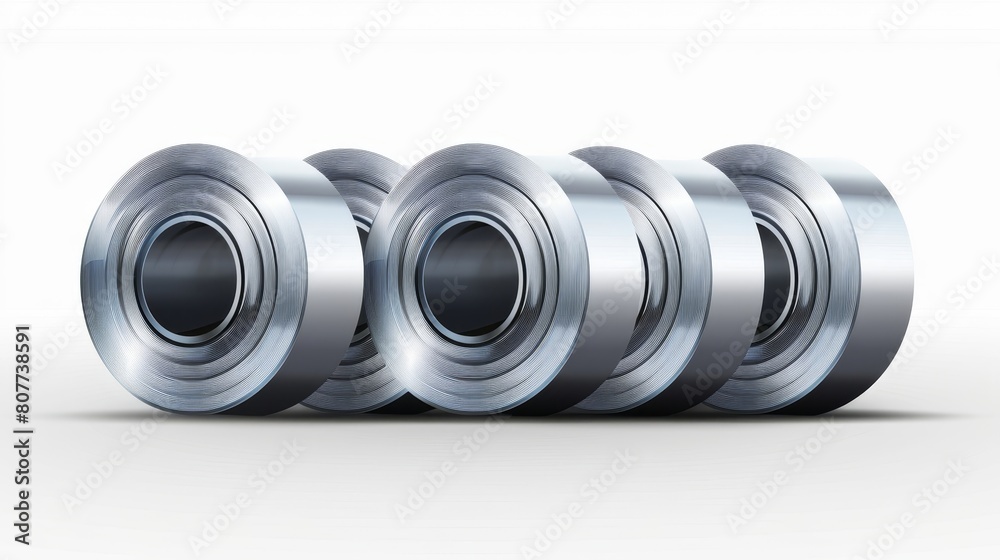 Stainless steel or aluminum cylinders in heavy metallurgical industry isolated on white background, realistic 3D modern illustration of industrial manufacturing business products Stainless steel or aluminum cylinders in heavy metallurgical industry isolated on white background, realistic 3D modern illustration of industrial manufacturing business products