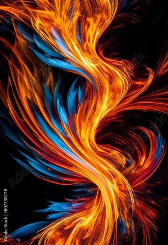 illustration  dynamic flame abstract experiment techniques capture energetic fire movements  blazing  burning  energy  fiery  flickering  heat  radiant