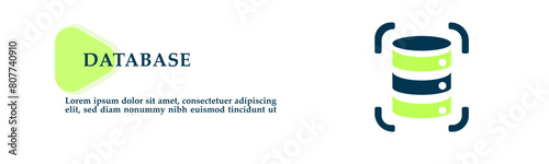 Database icon for background presentation, infographics, promotion or web banner graphics. Vector illustration.