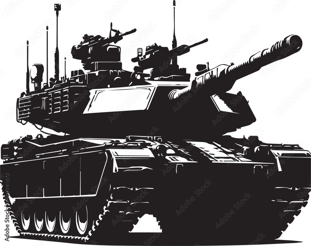 Tank silhouette. Tank vector design isolated on white background. Tank silhouette. Tank vector design isolated on white background.