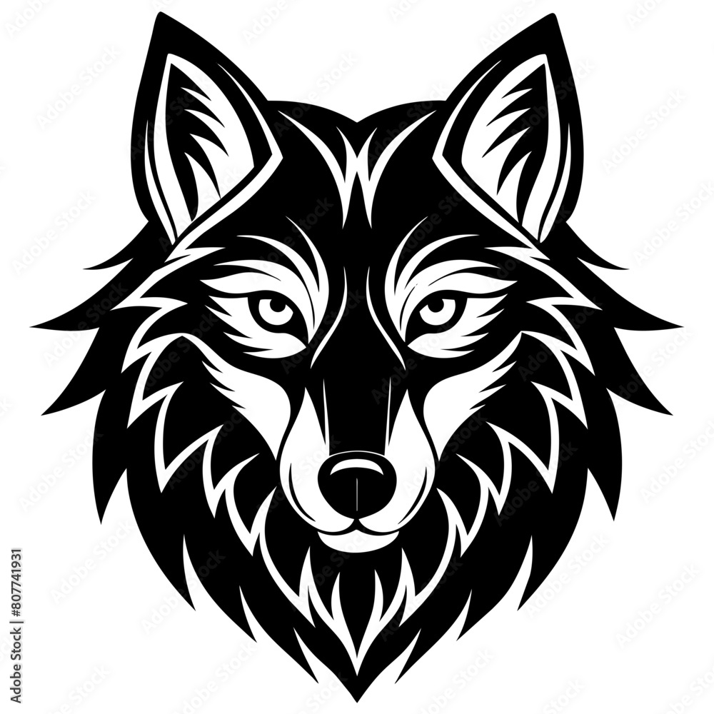 Fototapeta premium wolf head icon
