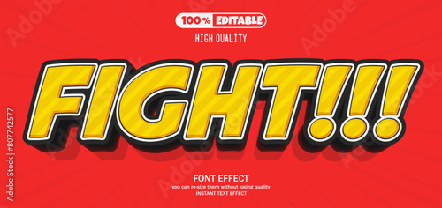 Fight text effect, Editable text effect.