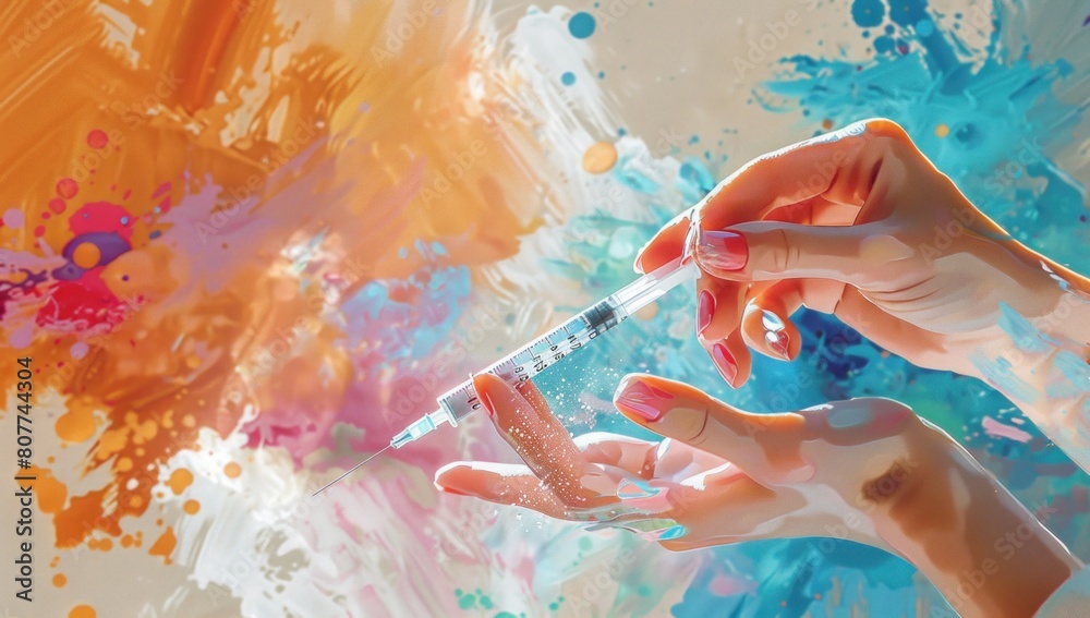 Artistic rendition of the girl's hands in motion, expertly maneuvering ...