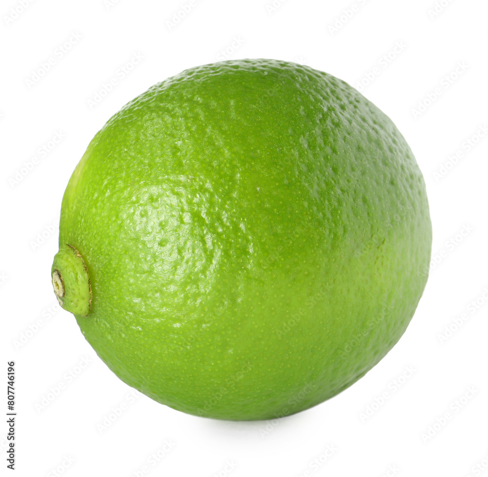 Fresh green ripe lime isolated on white