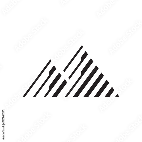 Abstract icon of mountain lines simple 3d modern logo. Great for finance, fortune 500 company, consulting firm etc