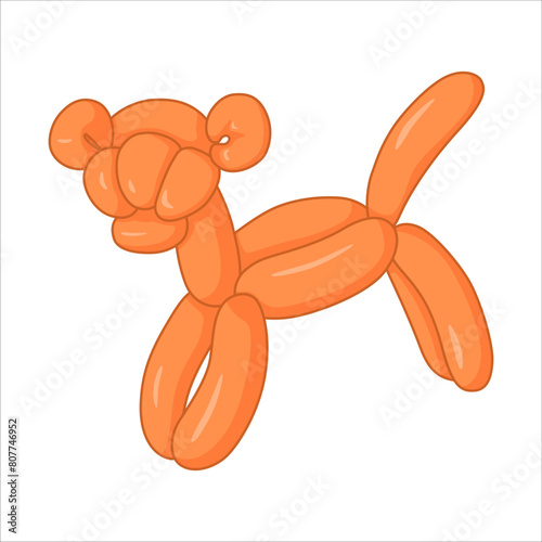 Twisting ballon. Lion shaped. Childish toy.