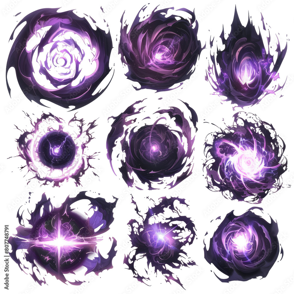 dark purple energy explode for 2d game effect