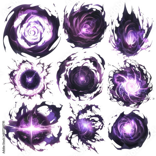 Obraz na płótnie dark purple energy explode for 2d game effect w salonie