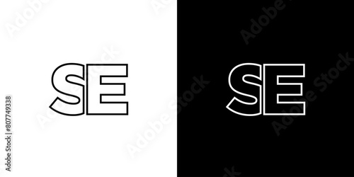 Letter S and E, SE logo design template. Minimal monogram initial based logotype.