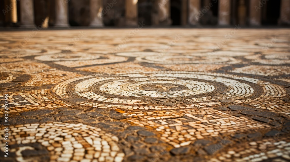 Roman coliseum's intricate mosaic floors displaying patterns and ...