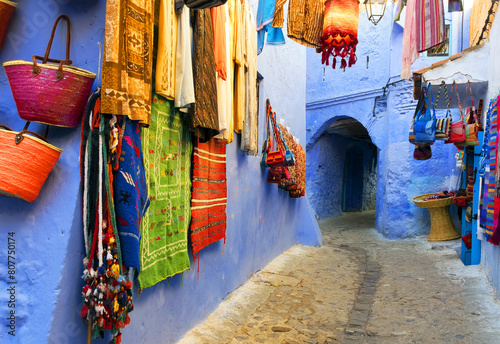 street in the town of chefchaouen © alex