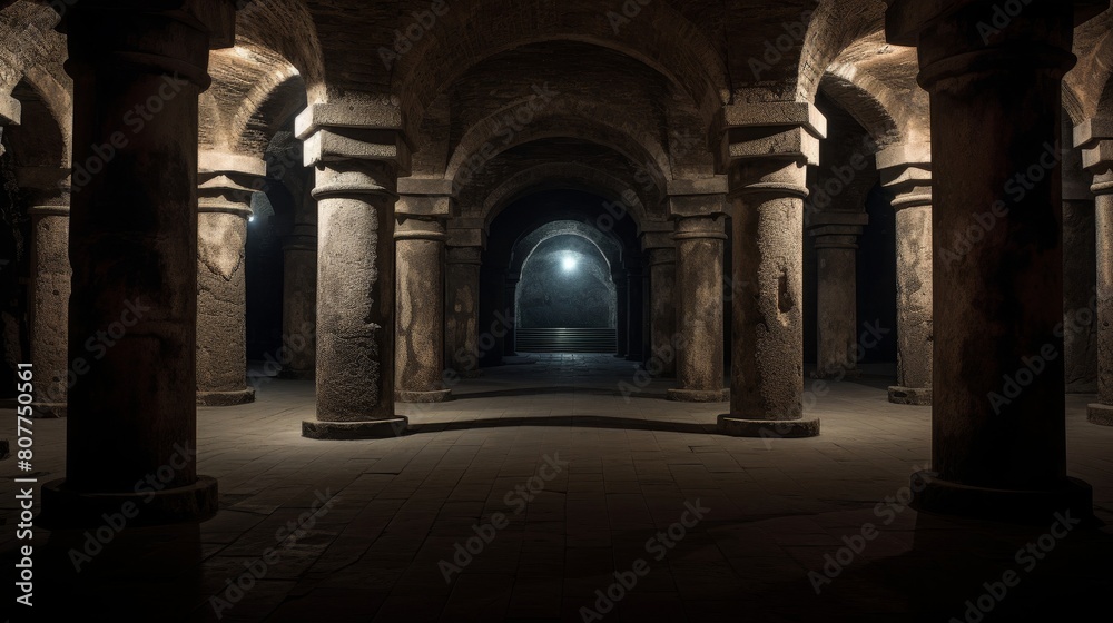 Fototapeta premium Roman coliseum's underground chambers used for secret gatherings