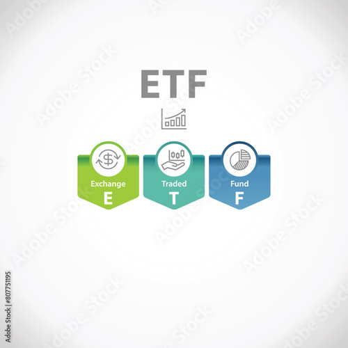 ETF Exchange Traded Fund Investment icon design Infographic