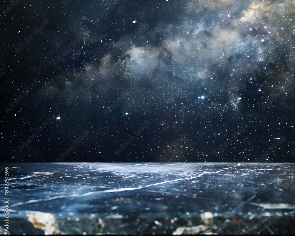 marble table with Starry sky and stars background marble table with Starry sky and stars background