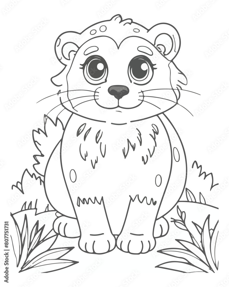 Fototapeta premium animal coloring book for kids