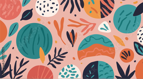 Glowing Botanical Background - Illuminated Foliage in Vibrant Hues. Vector Illustration. EPS 10.