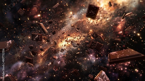Chocolate firework in space UHD wallpaper