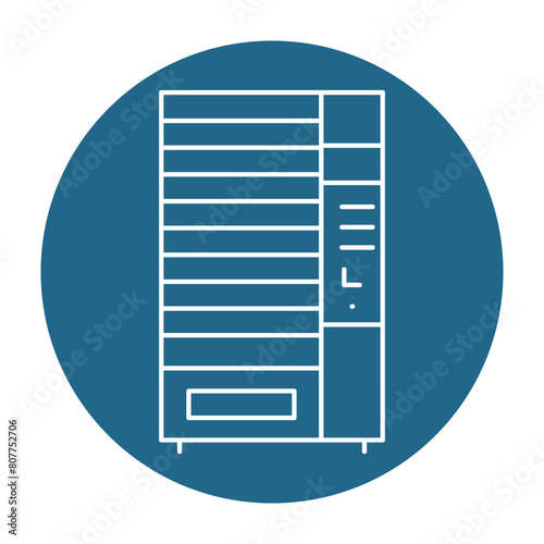 Water machine in black line icon. Self service machine