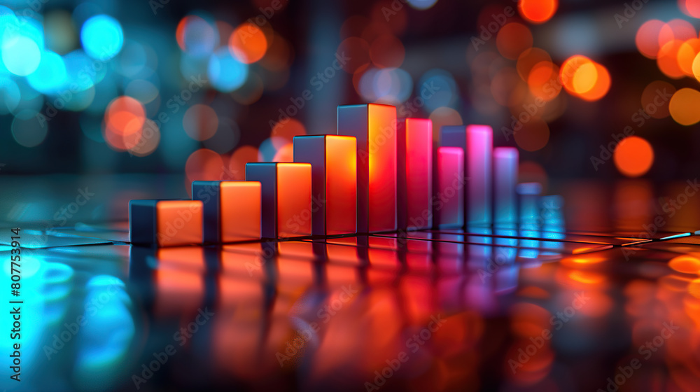 growing stats bars isolated of glat background. 3d c4d growing stats bars isolated of glat background. 3d c4d