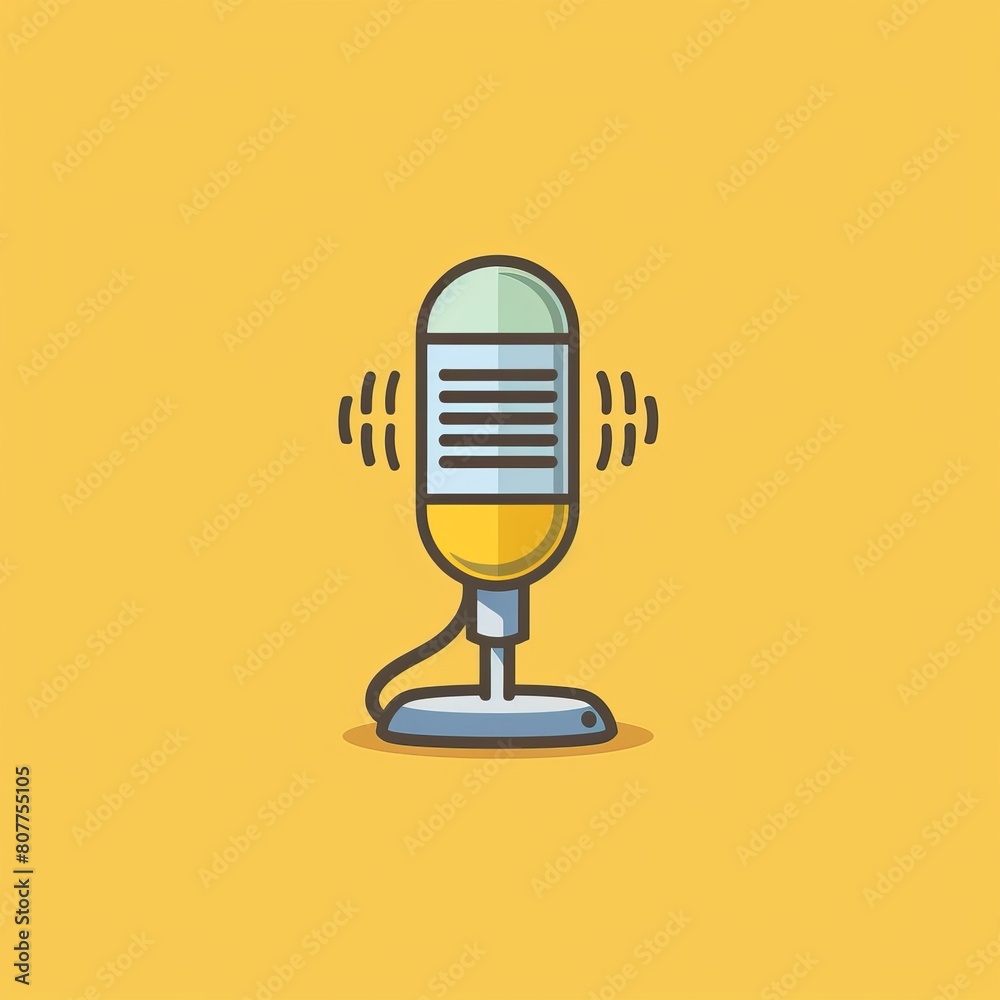 Microphone on Yellow Background Microphone on Yellow Background