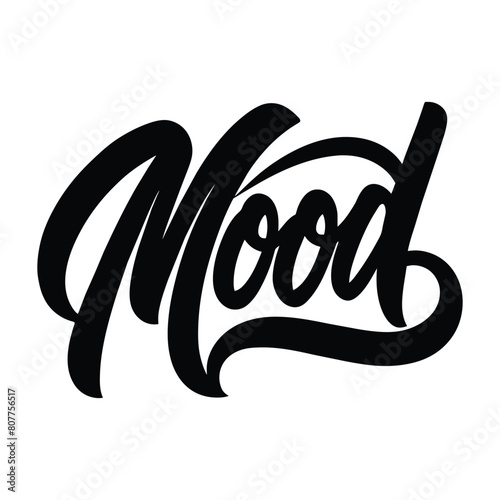 mood text lettering black handwritten logo on white