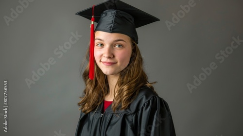 Graduate in Academic Regalia Smiling photo