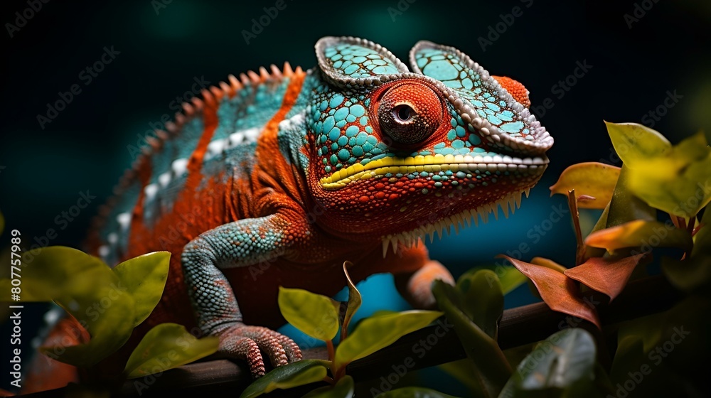 Fototapeta premium Iguana Relaxing on a Sunlit Branch