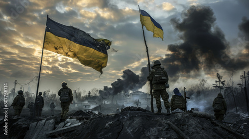 Ukrainian peoples brave fight for independence against russian invasion and aggressiond image photo