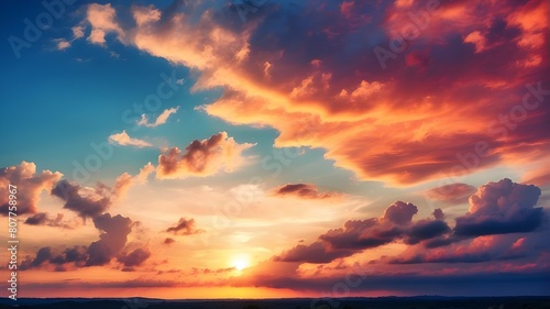 Gorgeous sky at sunset. backdrop of nature and the sky