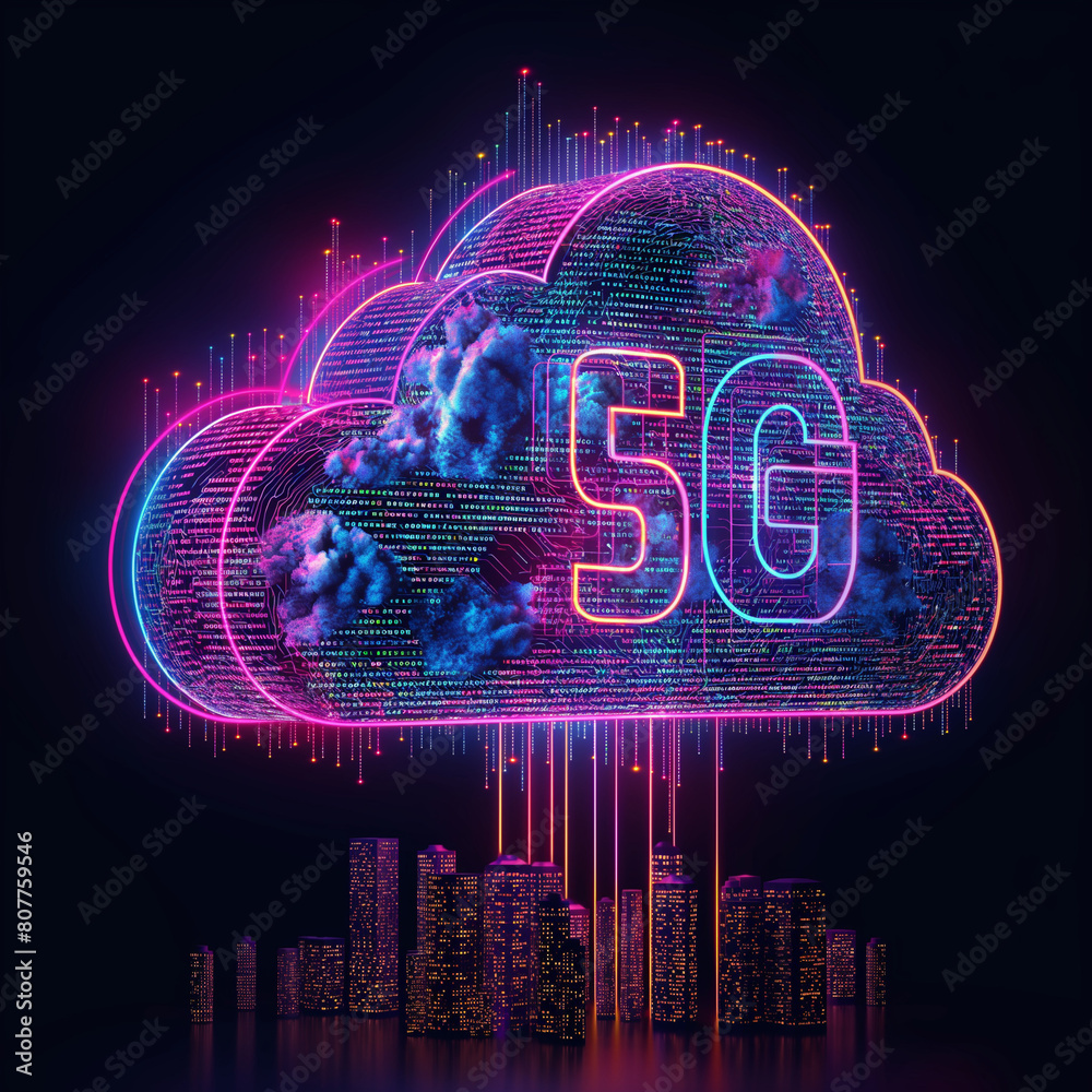 The generative AI of 5G wireless network high speed internet, cloud.