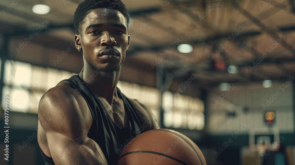 African American basketball player portrait African American basketball player portrait