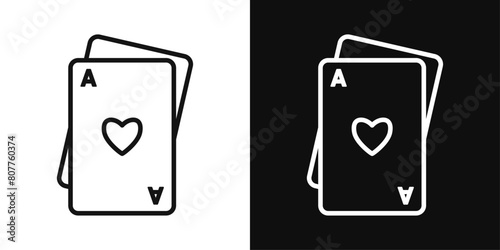 Card Games Icon Set. Deck of cards and casino vector symbols.