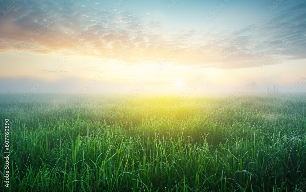 A field of grass with a sun in the sky A field of grass with a sun in the sky