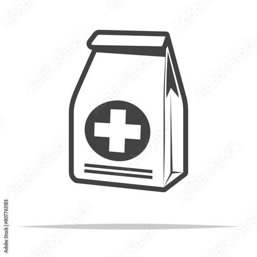 Pharmacy prescription bag icon transparent vector isolated
