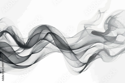 Black smoke abstract on white background