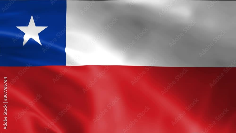 3D illustration of the national flag of Chile waving, seamless animated background 3D illustration of the national flag of Chile waving, seamless animated background
