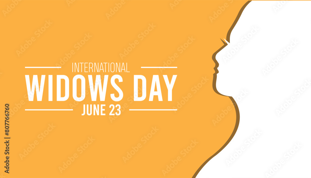 International Widows Day observed every year in June. Template for background, banner, card, poster with text inscription.