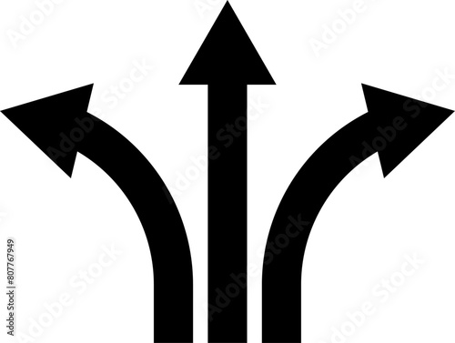 Way direction arrow sign, decision icon. Way multi direction road sign, way sign, road direction icon. Way icon vector illustration. 