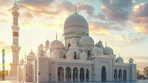 Big mosque at sunste photo